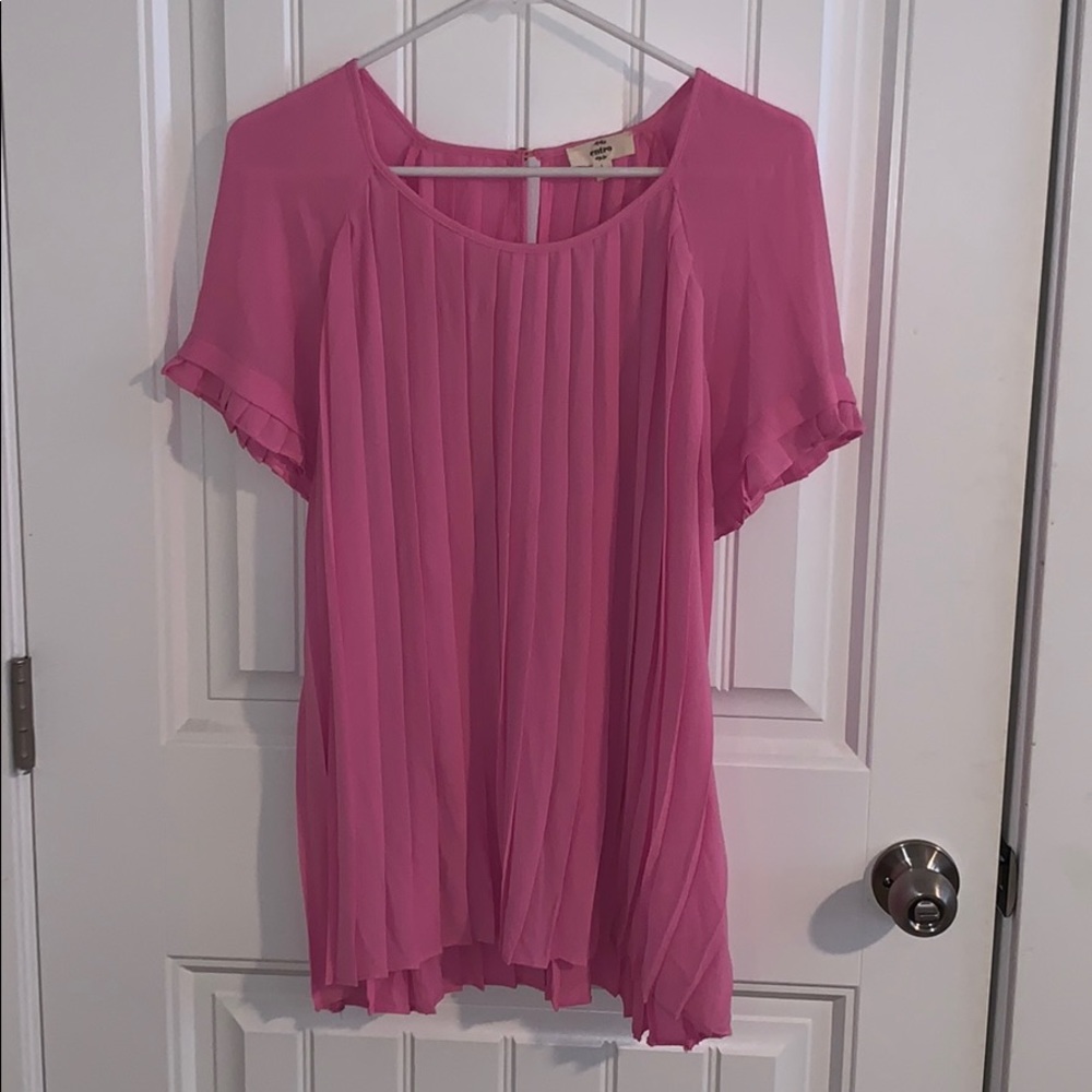 Pink Pleated Blouse